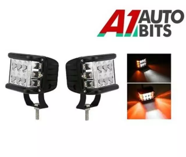 2x 12/24v Würfel Strobe Blinkender Blitz 12 LED Arbeitsleuchten Dreifach Seiten Shooter Lampe