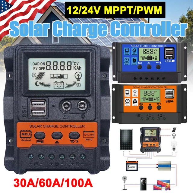 30100A MPPT/PWM SOLAR Panel Battery Regulator Charge Controller 12/24V