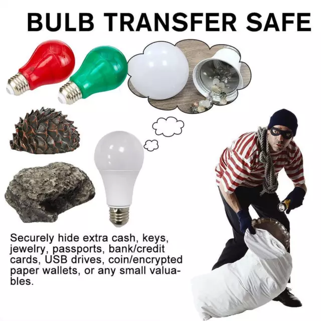 Light-Bulb Secret Compartment Safe Hollow Diversion Hidden Security Stash Can N