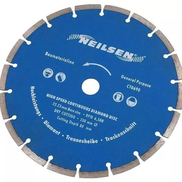 230mm 9" Diamond Dry Cutting Segment Disc Stone Brick Block Masonry Walls