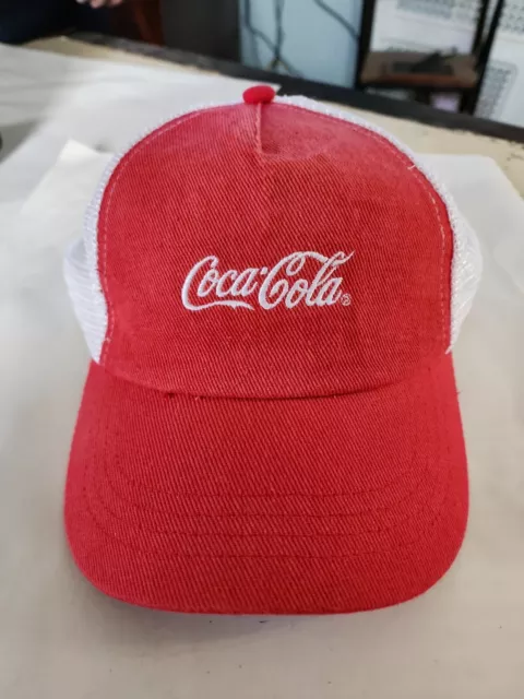 Coca-Cola Mesh Snapback Trucker Hat Cap Red & White Mesh Baseball NWOT