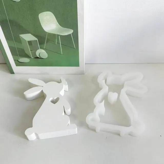 Easter Cute 3D Rabbit Kiss Butterfly Silicone Candle 2024 DIY Soap Moulds T2Q3