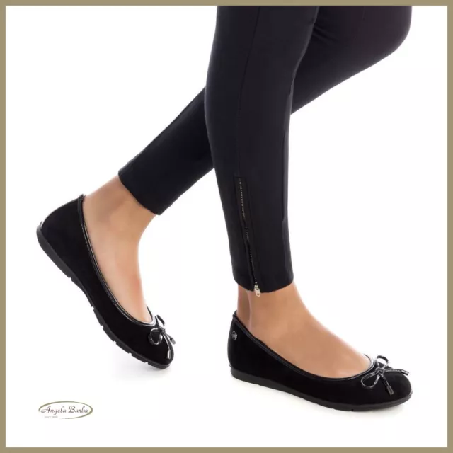 Chaussures pour Femmes Ballerines Basses En Tissu Noir Xti Végétalien Casual