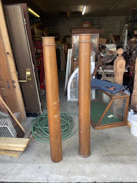 Bova pair antique oak interior columns 5 foot buy 6 inch base to 5” top