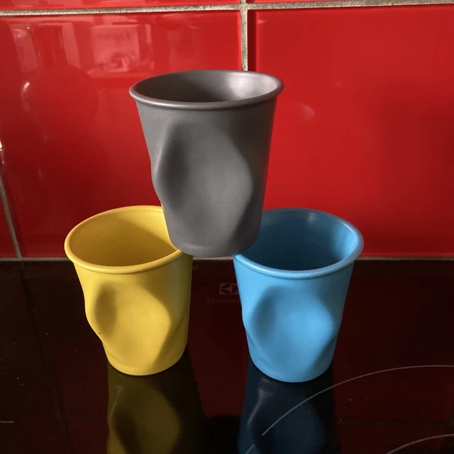Lot De 5 Tasses à Café Espresso Revol - Porcelaine Froissée - Occasion