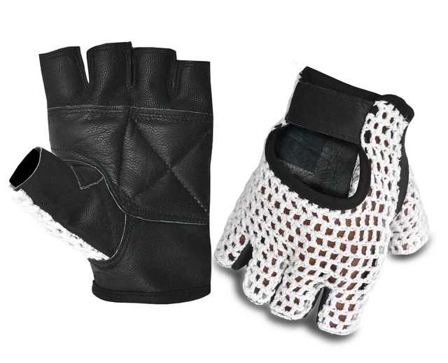Men's Weight Lifting Gloves Leather Palm Padded Fitness Training Exercise Gym