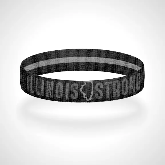 Pick Your State - Reversible Blackout Thin Silver Line Bracelet Wristband