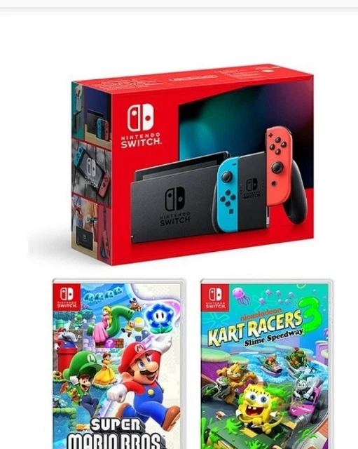 CONSOLE NINTENDO SWITCHNEON & Super Mario Bros. Wonder & Nick Karts 3