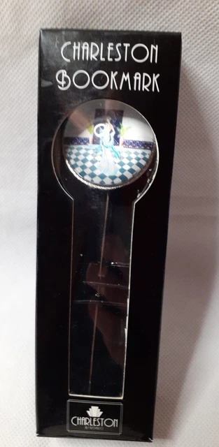 Leonardo Charleston Metal with Glass Design Bookmark Silver Art Deco 2