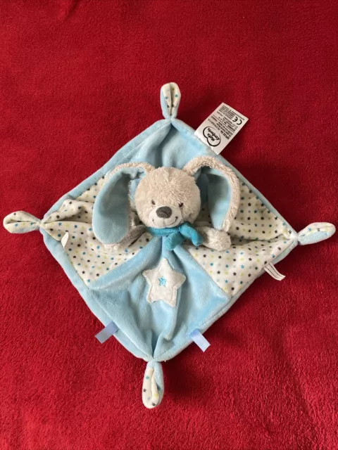 🇫🇷 doudou plat lapin marron bleu écharpe étoile MOTS D'ENFANTS NEUF