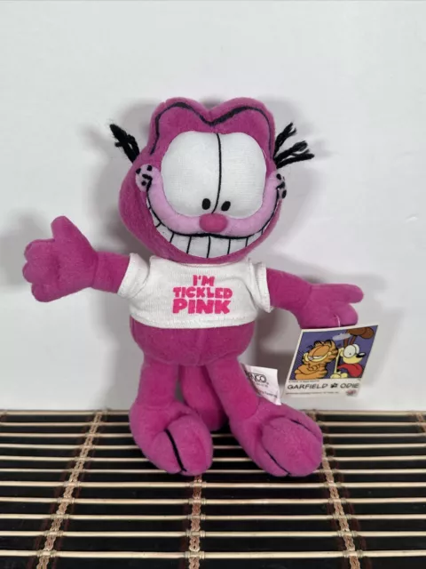 Vintage Nanco Garfield Expressions I'm Tickled Pink 8" Soft Plush Doll New