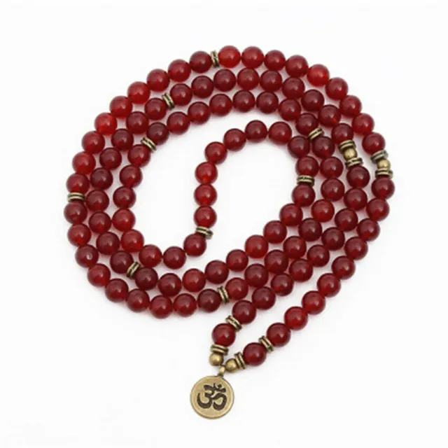 6mm 108 beads Red Carnelian Bracelet Yoga Gemstone Natural Cuff Healing Handmade