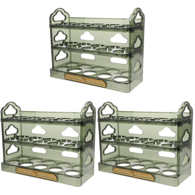 Contenedor de huevos de 3 capas soporte de huevos bandeja de huevos estante de almacenamiento de huevos para refrigerador