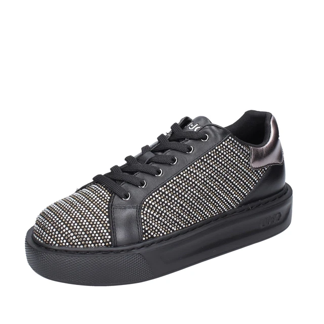 WOMEN S SHOES LIU JO 4 EU 37 sneakers black leather strass EX579 37 88.68 PicClick UK