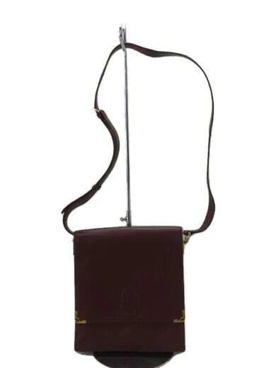 Cartier Shoulder Bag Leather Brw Mast Line Old