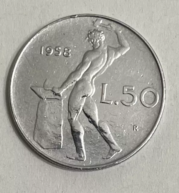 Repubblica Italiana 50 Lire 1958 Vulcano