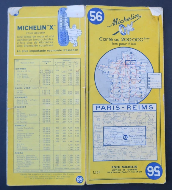 Michelin Green Map 94 Environs De Paris 1cm=1km 1955 Carte verte Michelin 94 | eBay