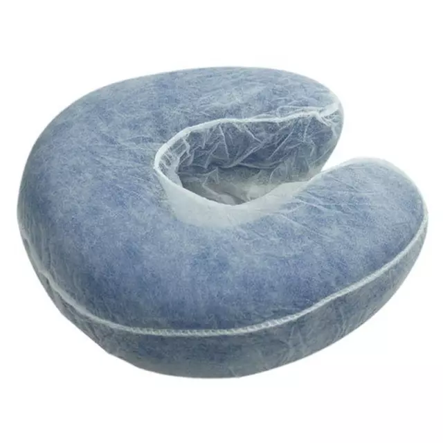 50/100Pcs Disposable Massage Table Bed Headrest Fitted Face Cover Non-woven Blue