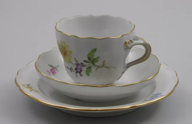 Meissen Komplettes Espresso- Moccagedeck Blume 2 Gedeck 3 Teilig 2. Wahl