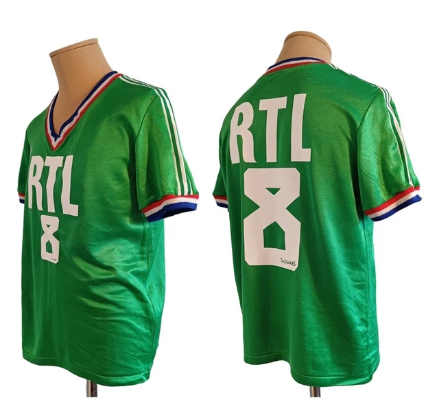 XL Maillot ASSE Saint Etienne 1975 Adidas Ventex Larqué RTL Coupe De France