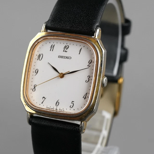 VINTAGE GOLD SEIKO 5P31-8000 with black leather strap 40.00 - PicClick UK VINTAGE GOLD SEIKO 5P31-8000 with black leather strap 40.00 - PicClick UK