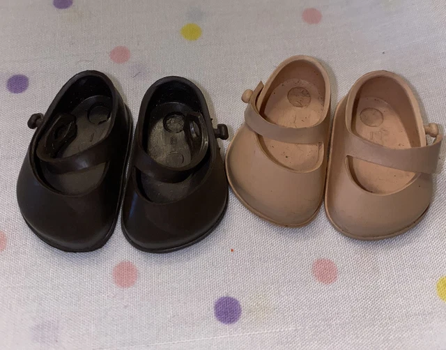 Vintage 8” Cosmopolitan Ginger Shoes Mary Janes Side Snap 1950s Brown Pink 2 Pr