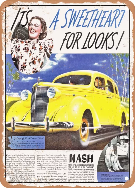 METAL SIGN - 1937 Nash Lafayette 400 4 Door Sedan Its a Sweetheart for Looks