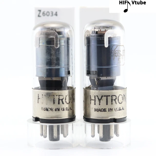 US HYTRON 6SJ7GT 6J8 6AC7 717A match pair TUBES Square Getter Silver Top
