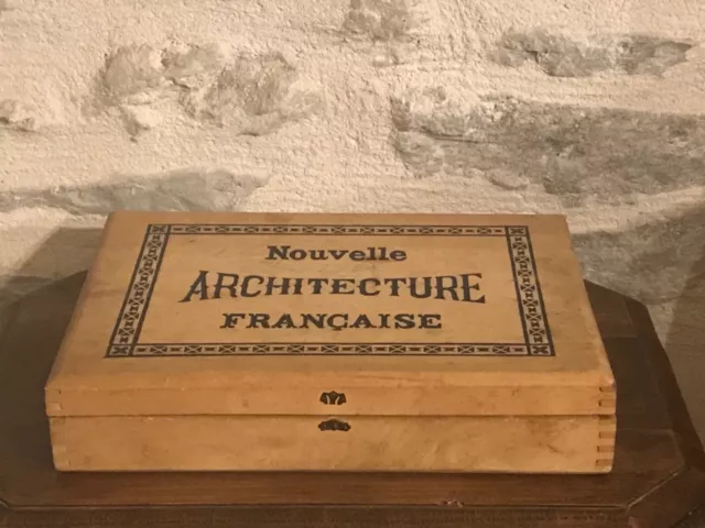 Coffret en bois de jeu de construction NOUVELLE ARCHITECTURE FRANÇAISE