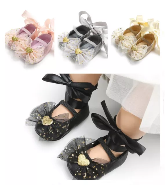 Newborn Baby Girl Pram Shoes Infant Princess Mary Janes Kids Party Wedding Shoes