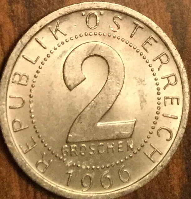 1966 Austria 2 Groschen Coin