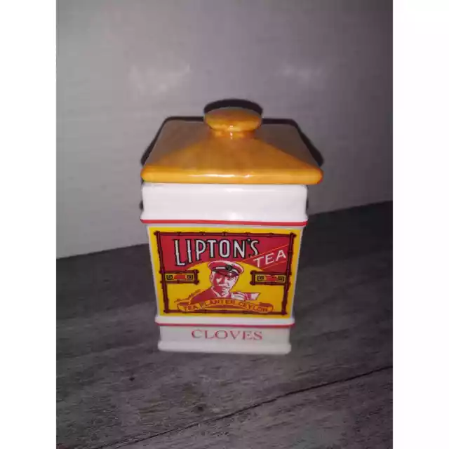 Lipton's Tea Cloves Jar The Country Store Spice Jar 1992 Franklin Mint Porcelain