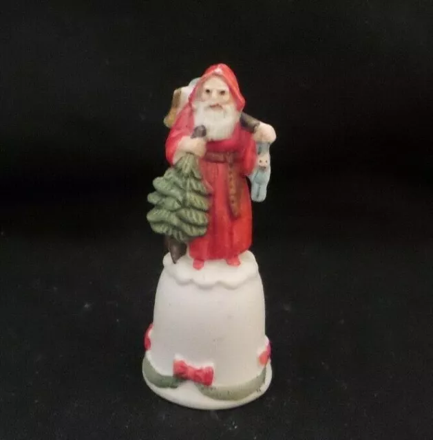 Vintage Enesco Santa Porcelain Sewing Thimble Collectible