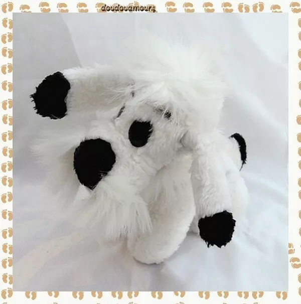 Peluche Doudou Chien Blanc Et Noir Idéfix Assis Nounours