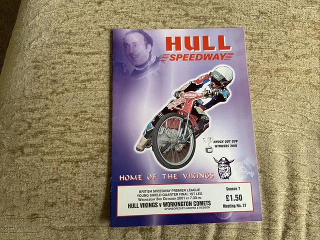 Hull vikings vs workington speedway program 3rd October 2001