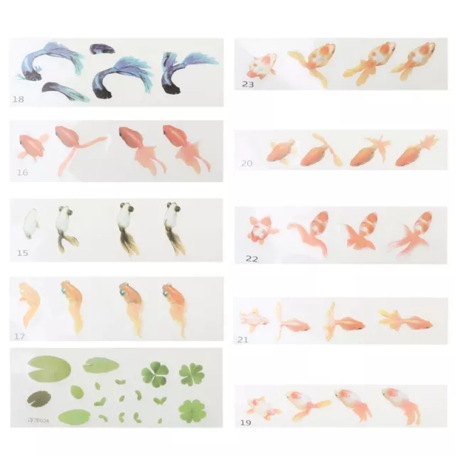 10 Pcs/set 3D Resin Painted Goldfish Filling Crafts Making Material Stickers