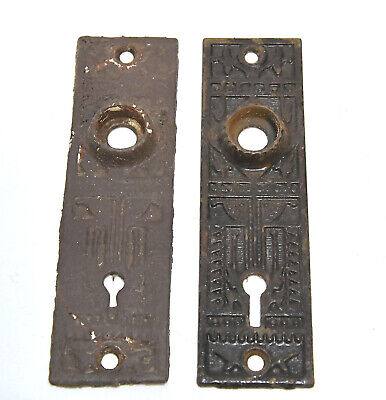 Vintage Matching Eastlake Style Door Knob Backplates Architectural Salvage