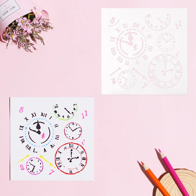 8Pcs Zeichnung Schablonen Malerei Vorlage Hohl Malerei Vorlage 12