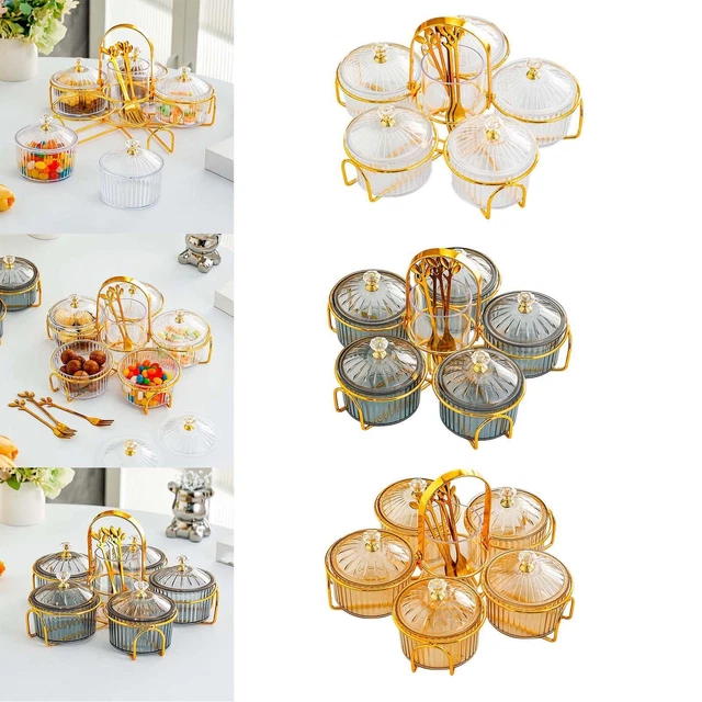 Plateau Rotatif à 5 Bols – Forme Fleur, 30 Cm – Pour Fruits Secs, Snacks, Apéritifs - 12