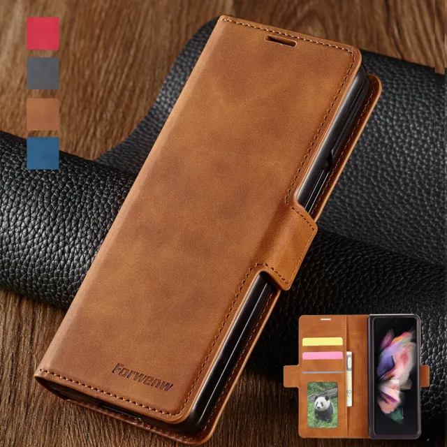 Samsung Galaxy Z Fold 5 4 Leather Case Shockproof Magnetic Card Wallet Cover