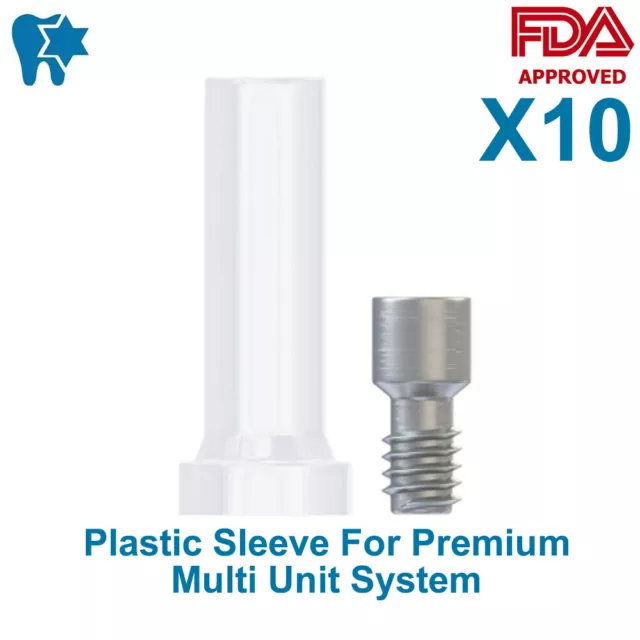 10x Dental Prosthetic Plastic Sleeve For Premium Multi Unit System Adapter Head