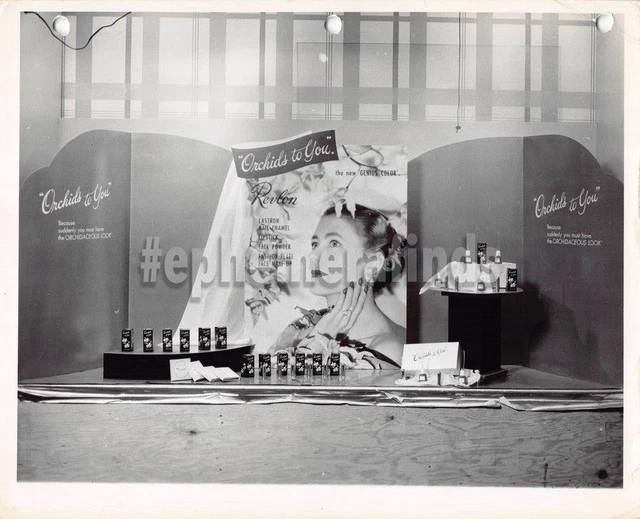 Revlon Orchids Lipstick Cosmetics Vintage 1960s Fashion Store Display Photo