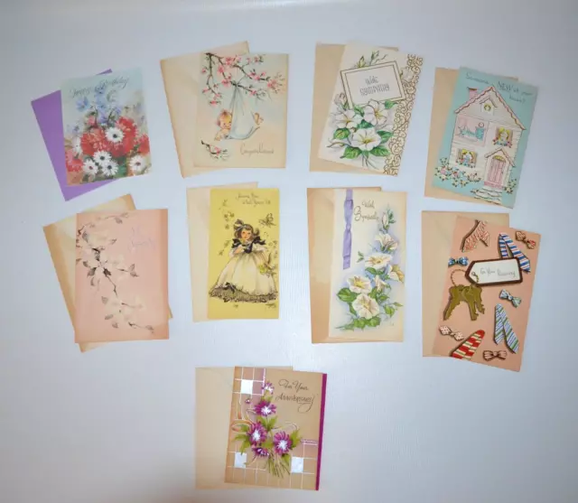 VINTAGE LOT OF Greeting Cards 1950's Sympathy Congratulations Baby ...