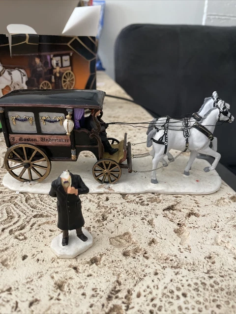 Lemax Spooky Town Undertakers Carriage Retired With Headless Horseman Halloween