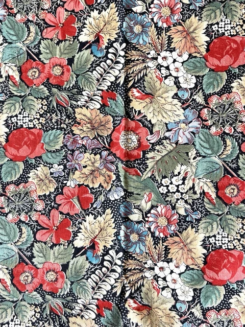 Coupon De Tissu Provençal Ancien 100% Coton - 145x100 Cm - Tons Bleu/blanc - Occasion Bon état