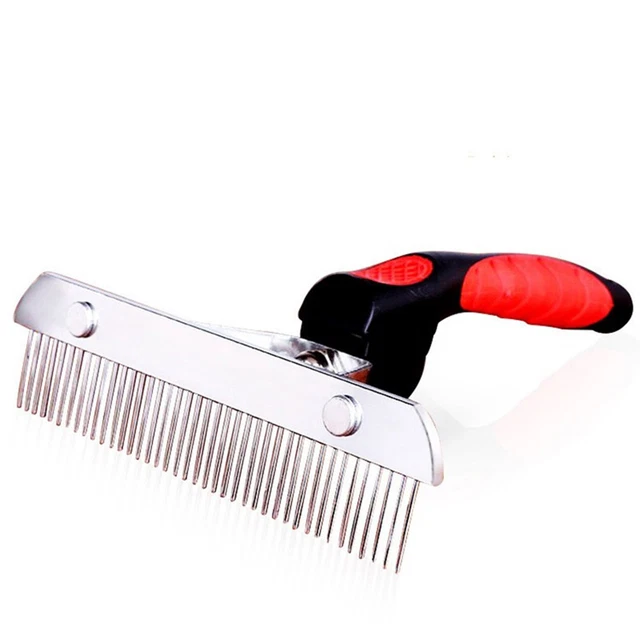 PET DOG CAT Slicker Brush Stainless Steel Grooming Comb Shedding Single ...