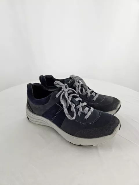 CLARKS ANDES WAVE Nubuck Marine Blue Comfort Walking Shoes Women's 5M ...