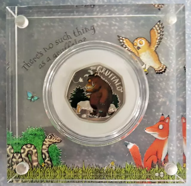 2019 50P The Gruffalo & Mouse - Silver Proof Fifty Pence Coin + Box + Coa