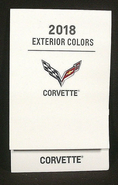 2018 Chevrolet Corvette  Paint Color Chip Brochure - Original