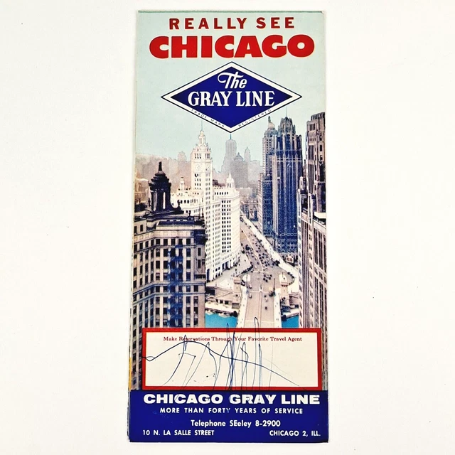 VINTAGE 1957 CHICAGO Gray Line Bus Tour Fare Schedule And Sightseeing